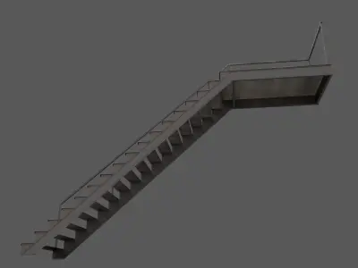 Industrial Stairs Low Poly Low-poly 3D model