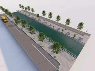 park-public bolvar-Private Landscape 3D model