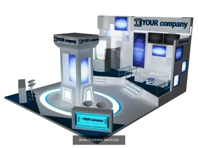 Booth Exhibition Stand G14 3D Model Pack