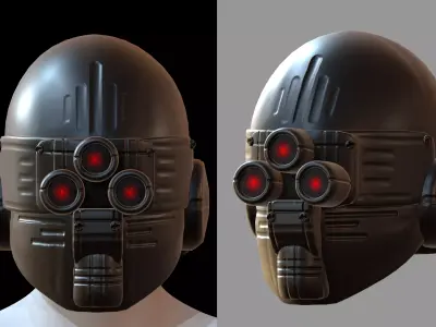 Gas mask helmet 3d model scifi Low-poly  Low-poly 3D model 177