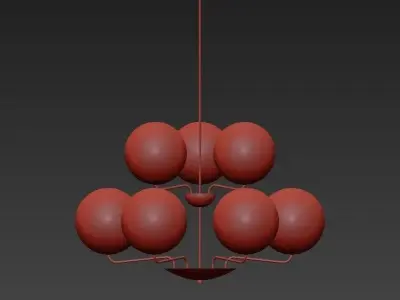 BALLROOM chandelier with glass globes 3D model
