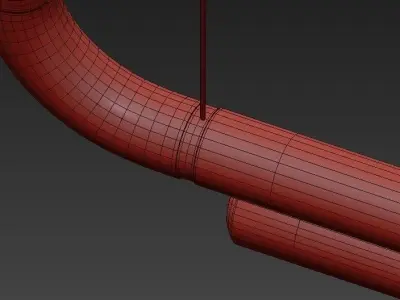 PIPELINE three light fixtures hanging from pipe 3D model