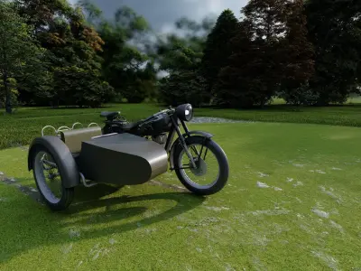 Soviet motorcycle IZH-49 3D model