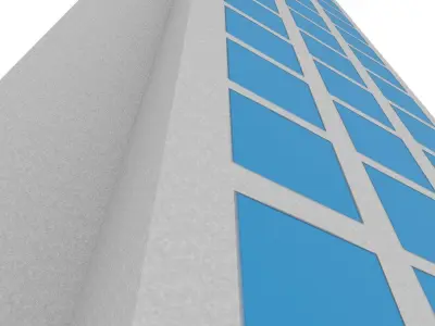 House Low-poly 3D model office building with windows Low-poly 3D model