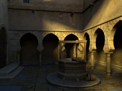 Desert oasis whole scene 3D model