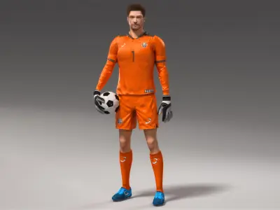  Male Soccer And Goalkeeper Players Animated HQ1 