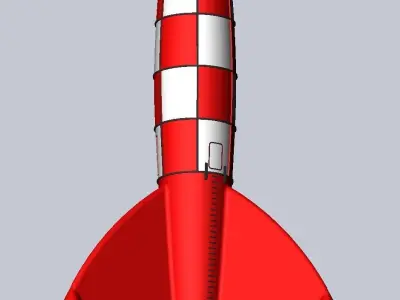 Tintin  Destination Moon Rocket Detailed Printable Model 3D print model