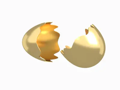 Egg Shell v1 005 Low-poly 3D model