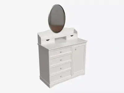 Children Dresser with Mirror and Drawers 3D model