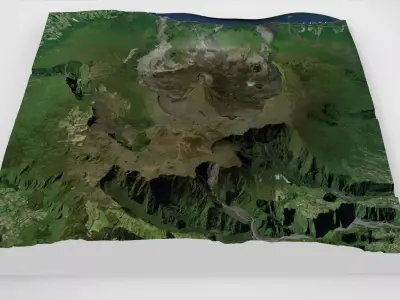 Mountain landscape Dolomieu Crater Saint Philippe Reunion France 3D model