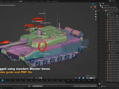  Rigged Tank AMX56 Leclerc GameReady LODs 