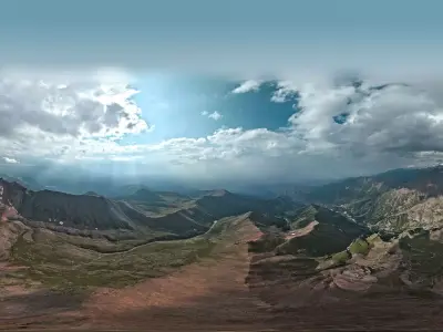 HDR - Moraine lakes and clouds 3D model