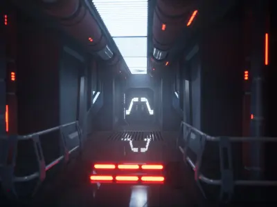 Imperial Style Corridor Asset Pack Low-poly 3D model