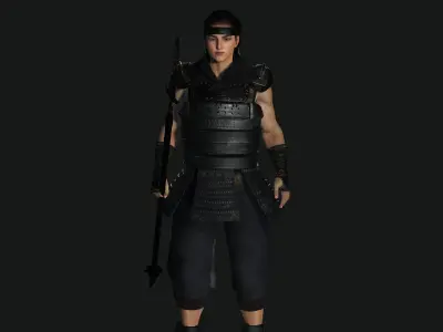 AAA 3D REALISTIC ASIAN JAPANESE CHARACTER - WARRIOR or KNIGHT Low-poly 3D model