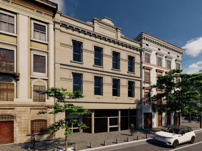 Classic stone facade-Building Classic Facade Element 3D model 2
