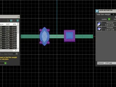 Open End Women Light Weight Band Marquise Princess Stone Ring 3D print model