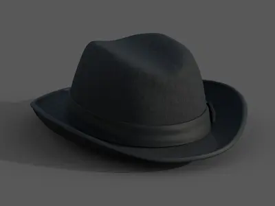 Human Hat cap cloth leather protection classic  Low-poly 3D model