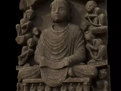 Ancient Buddha Altar 3D model