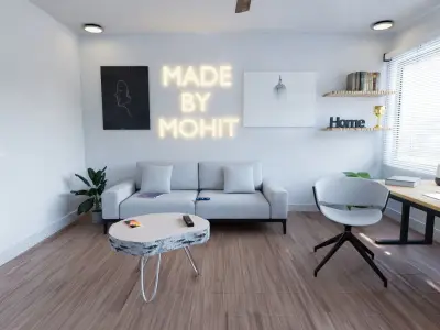 Office modern living room Low-poly 3D model