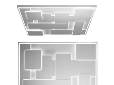 Modern GKL ceiling with lighting 3D model