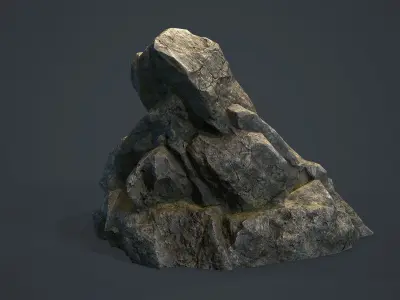 Rock Boulder 1 PBR Low-poly 3D model
