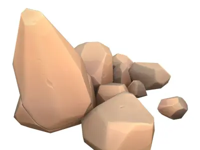 Cartoon rock Low-poly 3D model