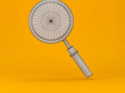 magnifying glass low poly 3d model Low-poly 3D model