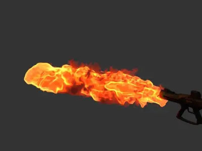 Sci Fi Flame Thrower Low-poly 3D model