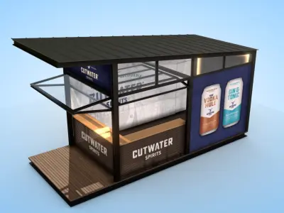 CABINE STAND STALL MARKET DESIGN STORE OUTDOOR FURNITURE  Low-poly 3D model