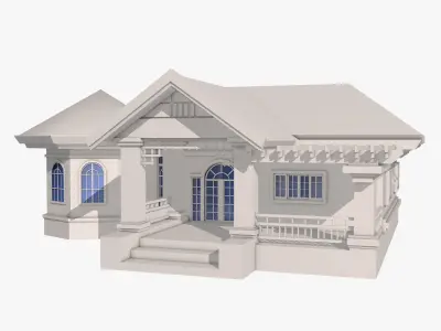 3D House Low-poly 3D model