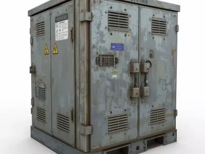 Weathered Industrial Distribution Box 3D Model Low-poly 3D model