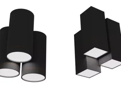  spotlight circle and square spotlight light spot Free 3D model