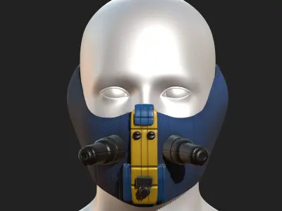 Gas mask respirator scifi futuristic 3d  Low-poly 3D model