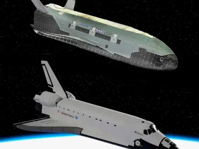  Space Shuttles Rigged for Cinema 4D Collection 