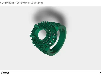 Men Ring With Round Cut Center Stone 3D print model