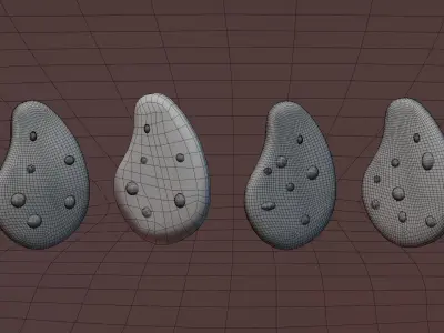 Chocolate chip biscuit 3D model