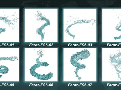 30 Fluid splash vol 6 Vortical and Spiral 3D model