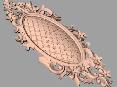 European style flower 3D relief STL Model for cnc engraving E098 3D model