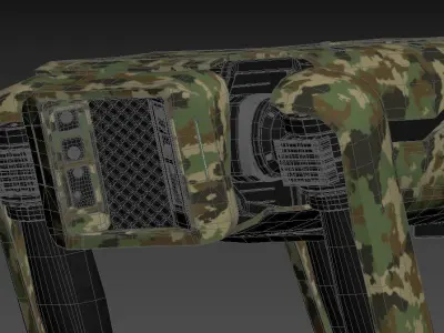 Modern Robot Dog Army Color 3D model