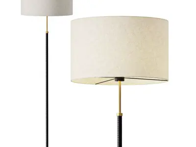  AMPM Jihana Brass Metal Linen Floor Lamp 3D model