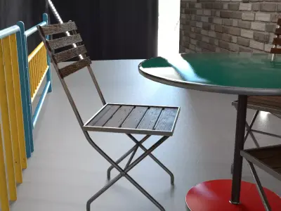 a few Props-street lamp stool Table Low-poly 3D model