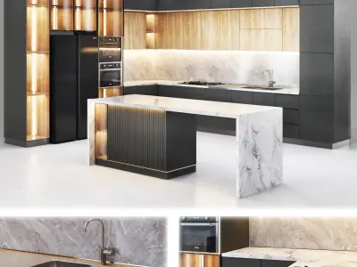 Kitchen- modern and Classic 3D Model Pack