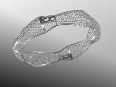 1479 Aurora Filigree Bangle 16gm 3D print model