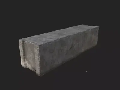 Old Concrete Block Low-poly 3D model
