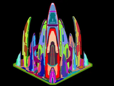 Mechanical construction - spaceship maintenance 3D model