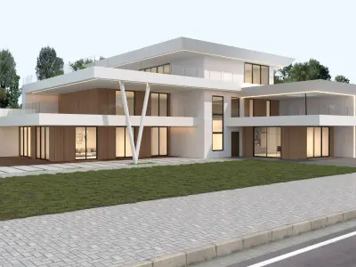 Modern house archicad Low-poly 3D model