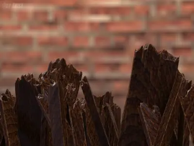 Planks broken uber meshes subd 3D model