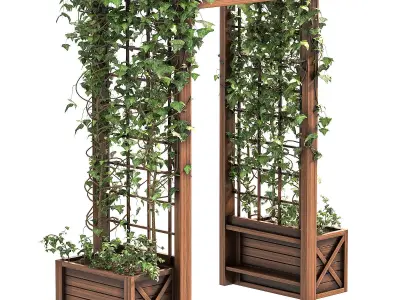 Wooden Garden Arbor 3D model