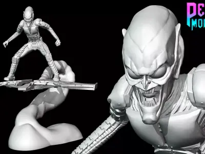Green Goblin from Spiderman - 62mm scale miniature 3D print model