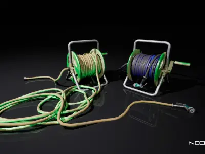 Old Garden Hoses Low-poly 3D model